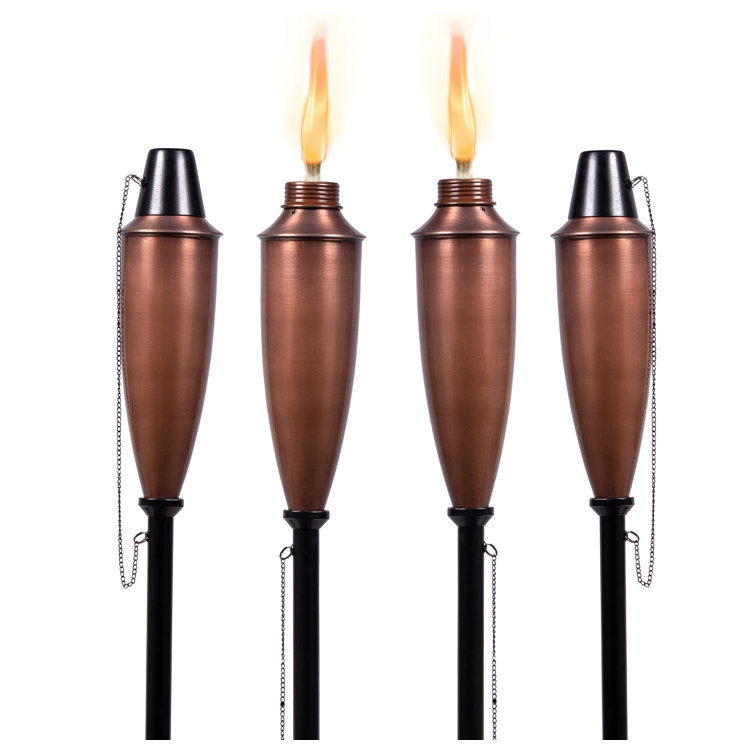 BIRDROCK HOME 4 Pack Outdoor Genie Can Torches Improved 2020 Version
